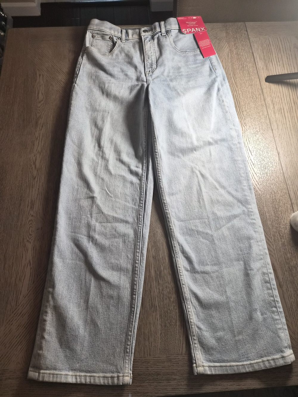 SPANX Women's Light Blue Wide Leg Jeans